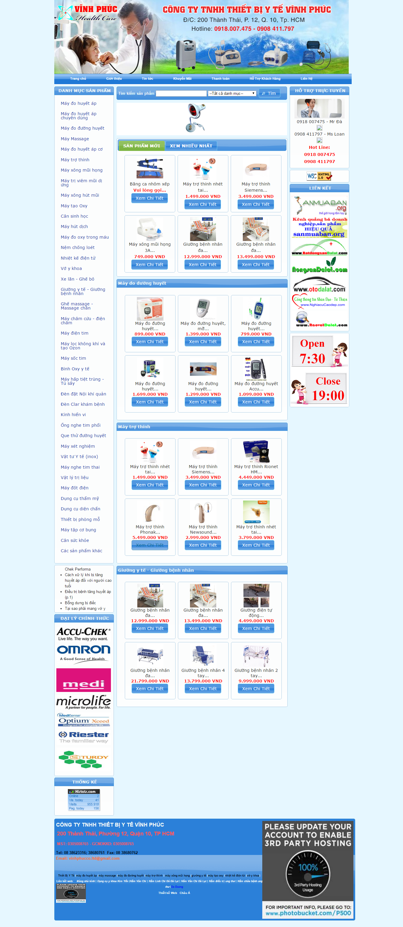 Thiết kế Web thiết bị y tế, dụng cụ y tế thietbiytevp.com